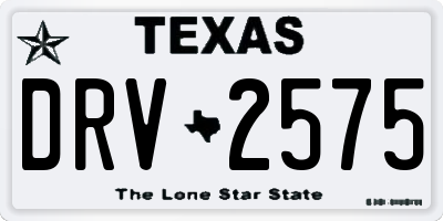 TX license plate DRV2575