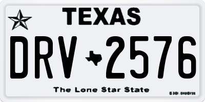 TX license plate DRV2576