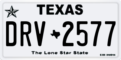 TX license plate DRV2577