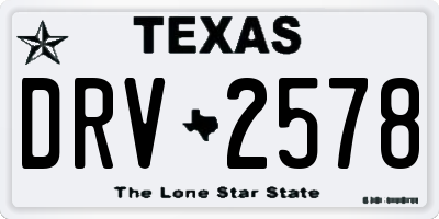 TX license plate DRV2578