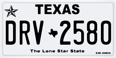 TX license plate DRV2580