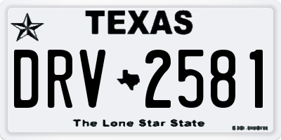 TX license plate DRV2581