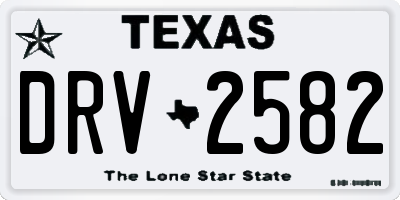 TX license plate DRV2582