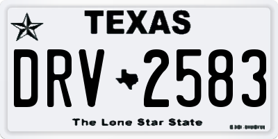 TX license plate DRV2583