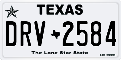 TX license plate DRV2584