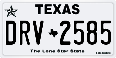 TX license plate DRV2585