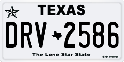 TX license plate DRV2586