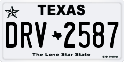 TX license plate DRV2587