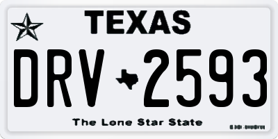 TX license plate DRV2593