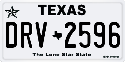 TX license plate DRV2596