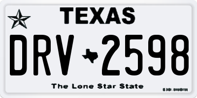 TX license plate DRV2598