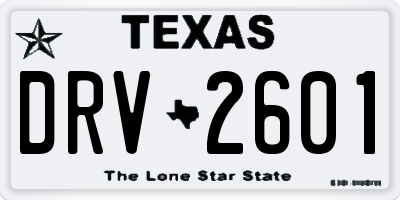 TX license plate DRV2601