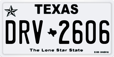 TX license plate DRV2606