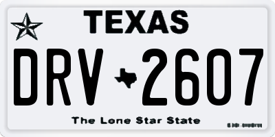 TX license plate DRV2607