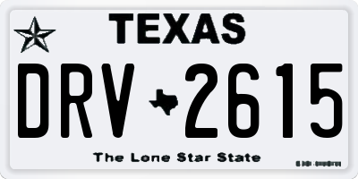 TX license plate DRV2615