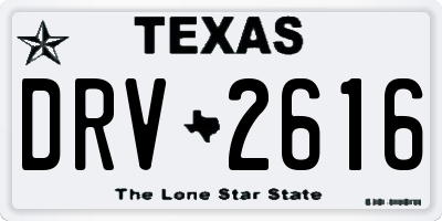 TX license plate DRV2616