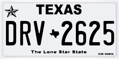 TX license plate DRV2625