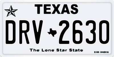 TX license plate DRV2630