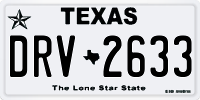 TX license plate DRV2633