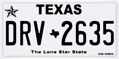 TX license plate DRV2635