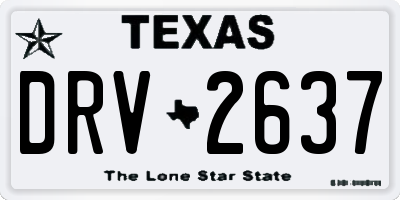 TX license plate DRV2637