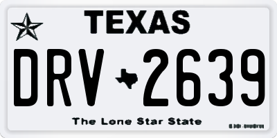 TX license plate DRV2639