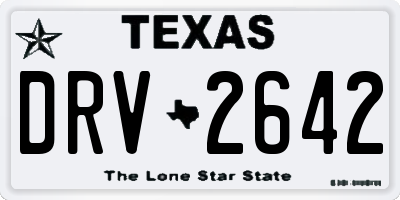 TX license plate DRV2642