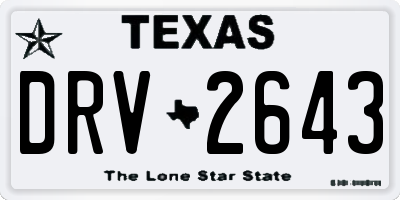 TX license plate DRV2643