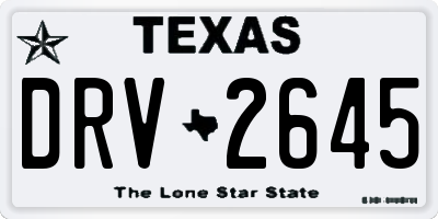 TX license plate DRV2645