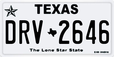 TX license plate DRV2646