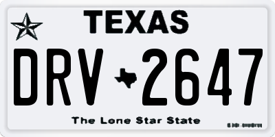 TX license plate DRV2647