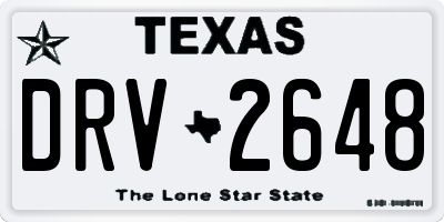 TX license plate DRV2648