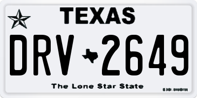 TX license plate DRV2649