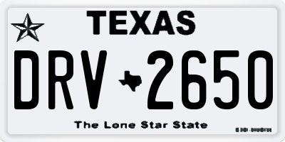 TX license plate DRV2650