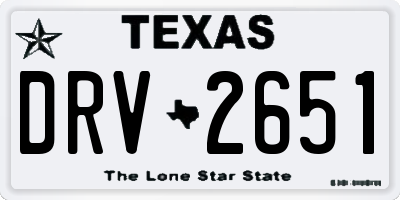 TX license plate DRV2651