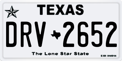 TX license plate DRV2652