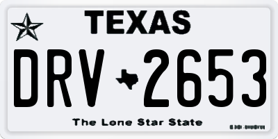 TX license plate DRV2653