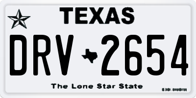 TX license plate DRV2654