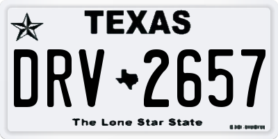 TX license plate DRV2657