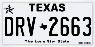 TX license plate DRV2663