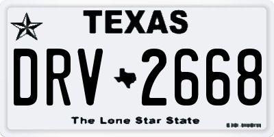 TX license plate DRV2668