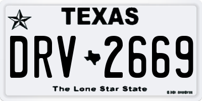 TX license plate DRV2669