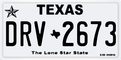 TX license plate DRV2673