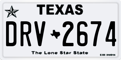 TX license plate DRV2674