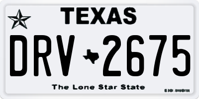 TX license plate DRV2675