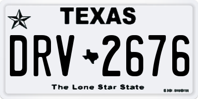 TX license plate DRV2676