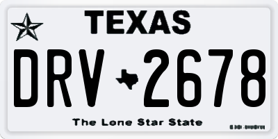 TX license plate DRV2678