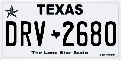 TX license plate DRV2680