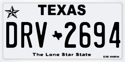 TX license plate DRV2694