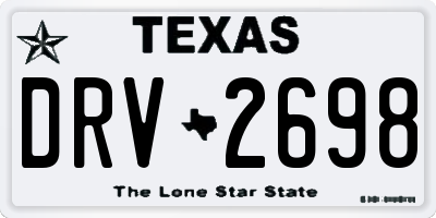 TX license plate DRV2698